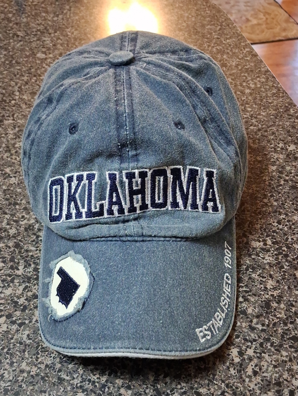Oklahoma Embroidered Baseball Cap - Faded Blue